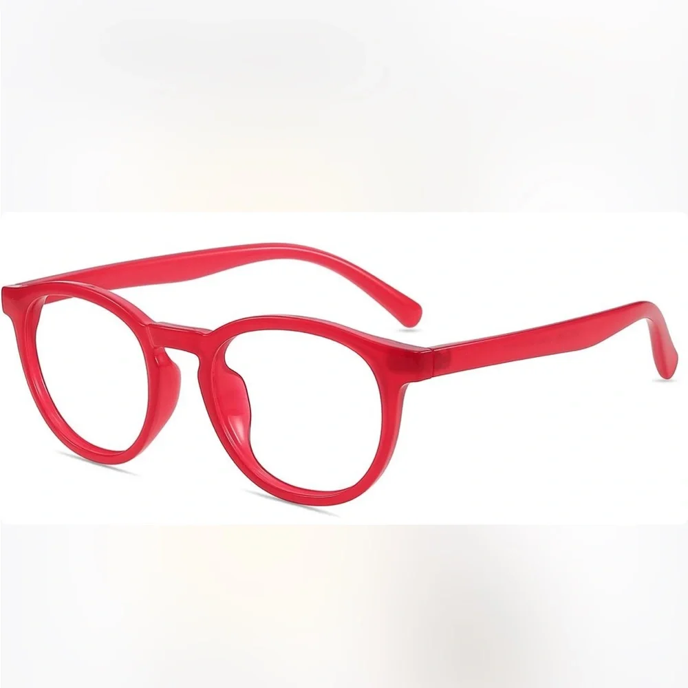 Red fashion glasses with case